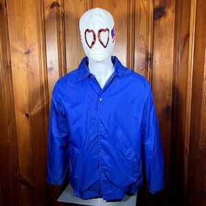 Wise Wear XL Vintage 70s 80s Windbreaker Blue Pop Warner Football Coach Jacket